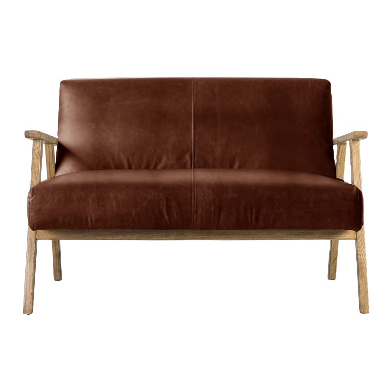 2 Seater Sofa- Heritage in Brown Leather