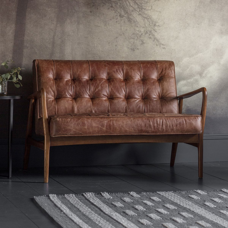 2 Seater Sofa- Port Humber in Vintage Brown Leather