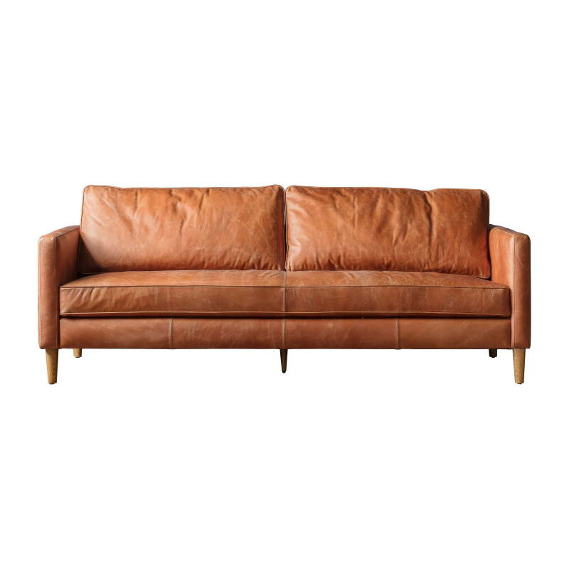 2 Seater Sofa in Vintage Brown Leather- Bonneville