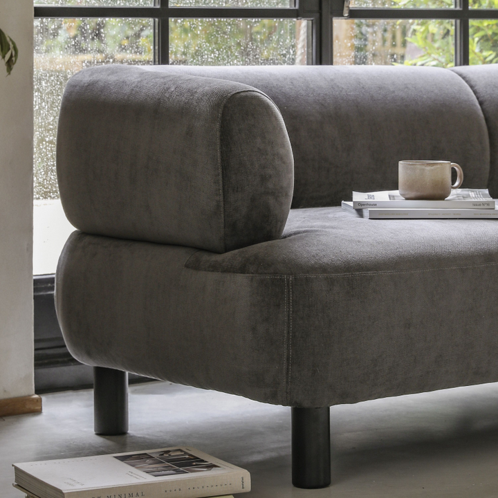 3 Seater Sofa in Grey- Divano- Lifestyle- Close