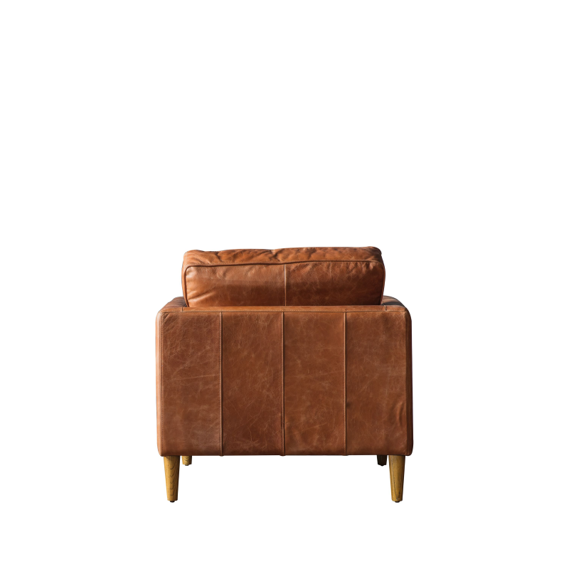 Armchair in Vintage Brown Leather- Bonneville- Back