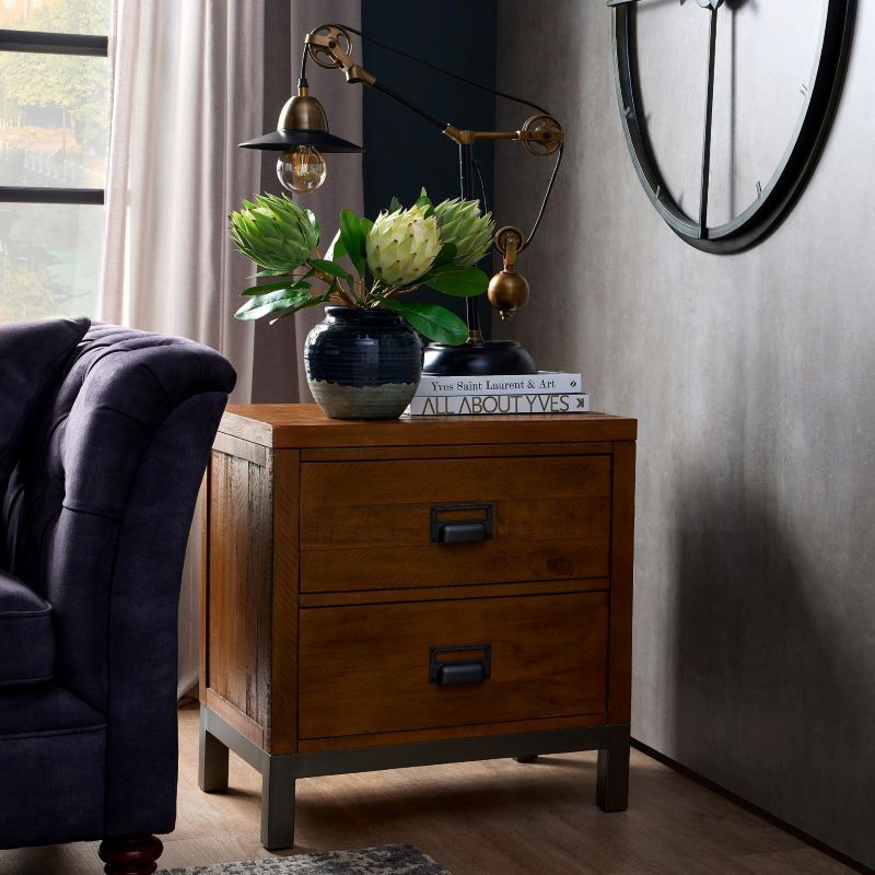 Bedside Table- Hill Interiors- The Draftsman- 2 Drawer- Lifestyle