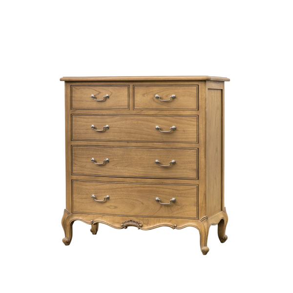 Chest of Drawers- Ashton- 5 Drawer Weathered- Angle