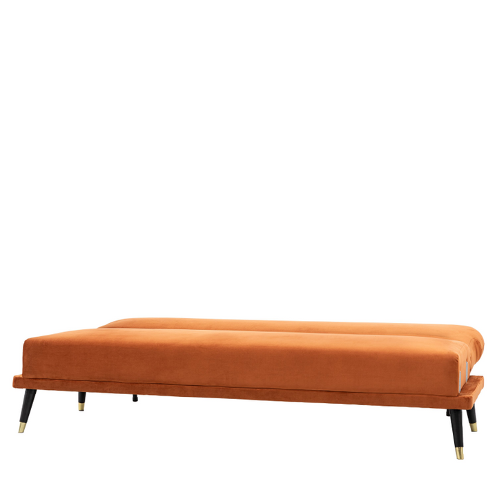 Dorchester Sofa Bed in Rust- Flat- Arms Down