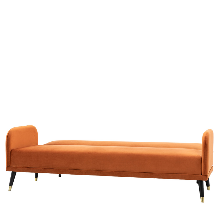 Dorchester Sofa Bed in Rust- Flat- Arms Up