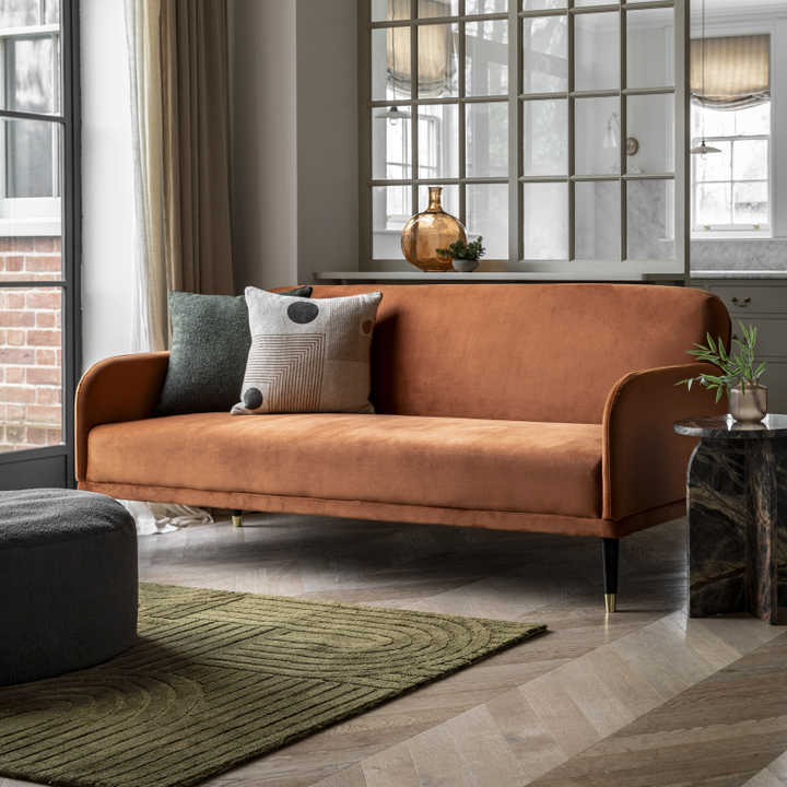 Dorchester Sofa Bed in Rust- Lifestyle