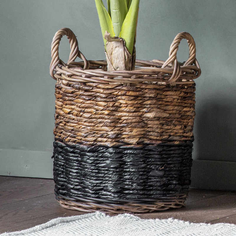 Storage Basket- Set of 3 in Natural & Black- Wilf- Lifestyle 2