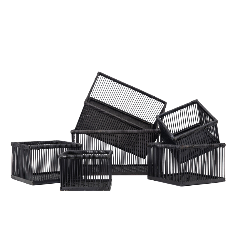 Storage Basket- Set of 6- Spa in Black
