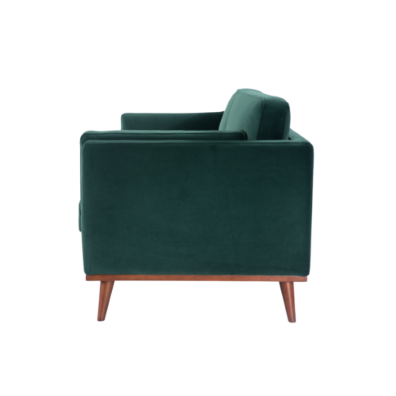 Mickey 3 Seat Sofa- Emerald Green Velvet- End