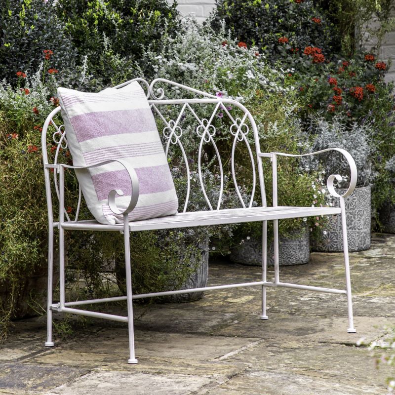 Outdoor Bench- Matera- White- Lifestyle- Front