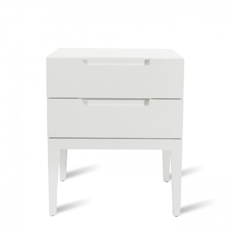 Orchid Two Drawer Bedside Table- White
